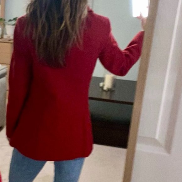 BANANA REPUBLIC Petite Red Italian Wool Coat - Picture 12 of 13